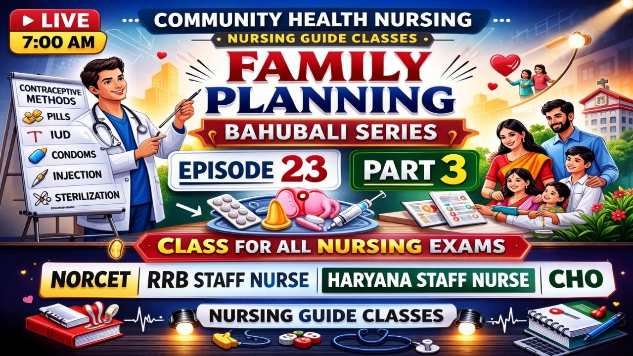 Family Planning  | Community Health Nursing | Bahubali Series Ep 23  | NORCET RRB Staff Nurse CHO