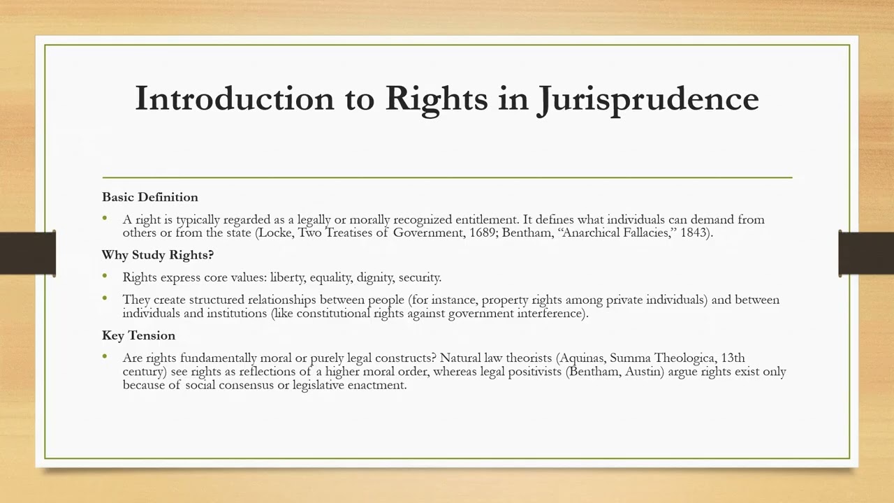 JURISPRUDENCE-CONCEPTUAL ANALYSIS OF RIGHTS ( INCLUDING HOHFELDIAN ANALYSIS OF RIGHTS)