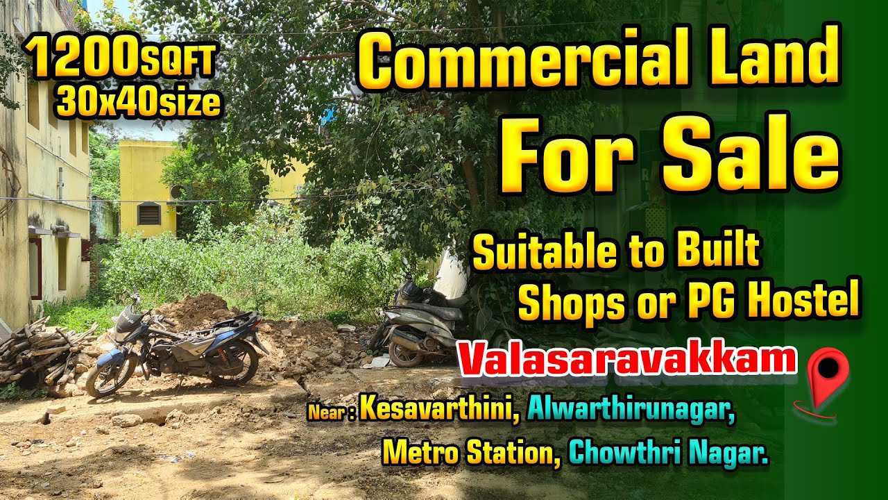 Commercial Land for Sale in Chennai | Prime Plot Near Arcot Road, Ideal for Shops & Clinics