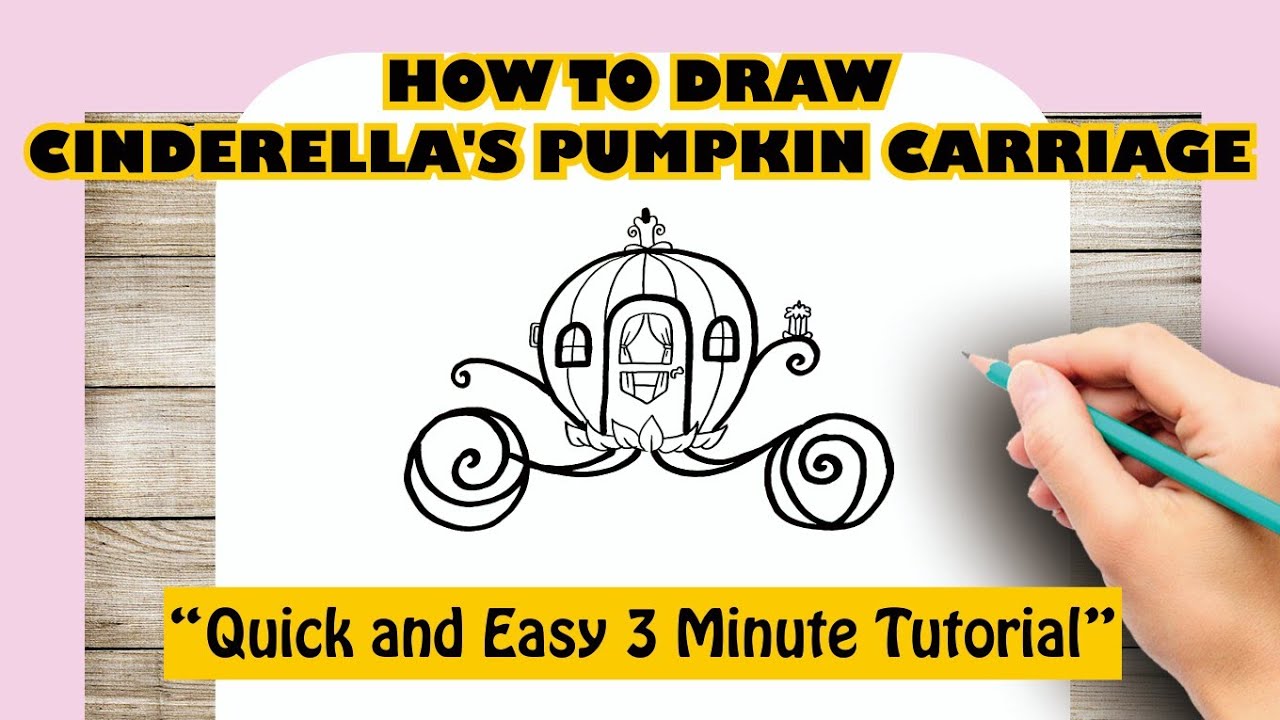 How to draw CINDERELLA'S PUMPKIN CARRIAGE
