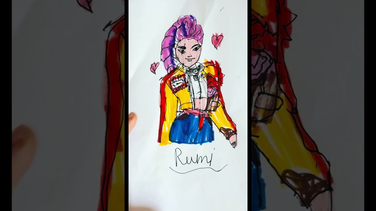 Art with Rupkath, Rumi Character #rumi #goldensong #character #cartoon #art