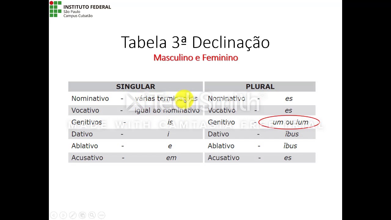 LÍNGUA LATINA - 3ª DECLINAÇÃO
