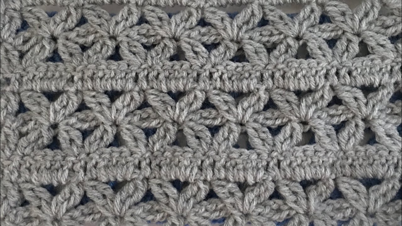 Crochet flower pattern for scarf shawl blanket