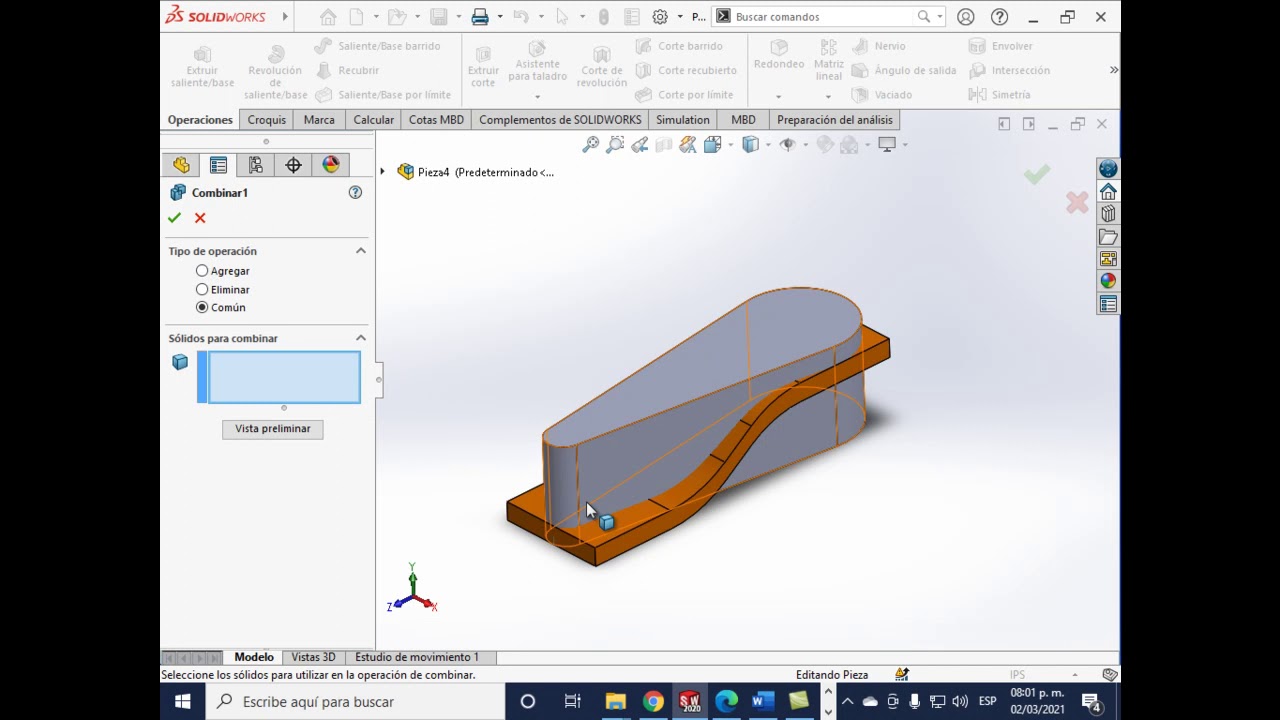 SolidWorks Multicuerpo ejercicio