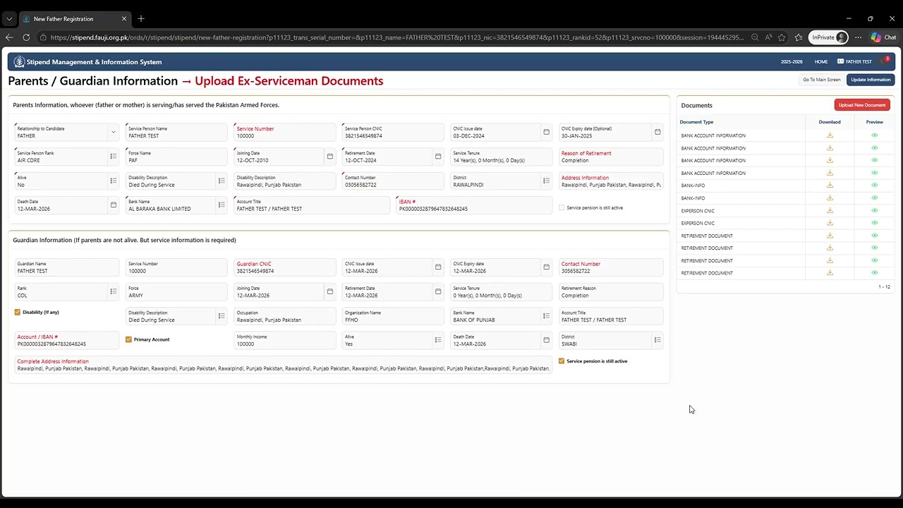 Version 2 - Online Stipend Part 2 - Parents Information & Documents