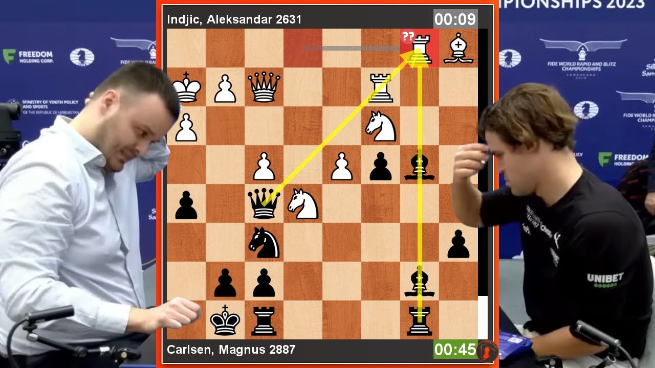 🔴 Indjic Aleksandar VS Magnus Carlsen || World Blitz Chess 2023 - R16