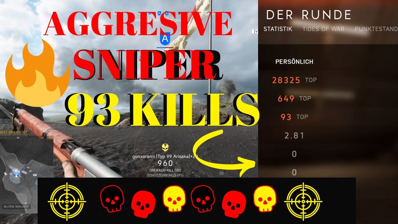 BATTLEFIELD 5 - AGGRESSIVE SNIPER GAMEPLAY EPIC [DEUTSCH] | STREAKS | 93 KILLS