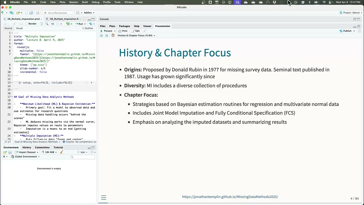 Lecture 08: Multiple Imputation with MICE