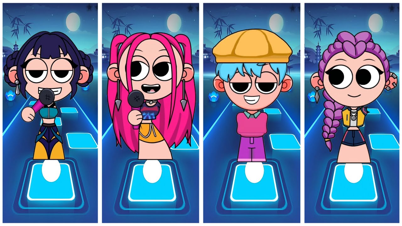 Kpop Demon Hunters 🆚 SAJA Boys 🎮 Tiles Hop EDM RUSH