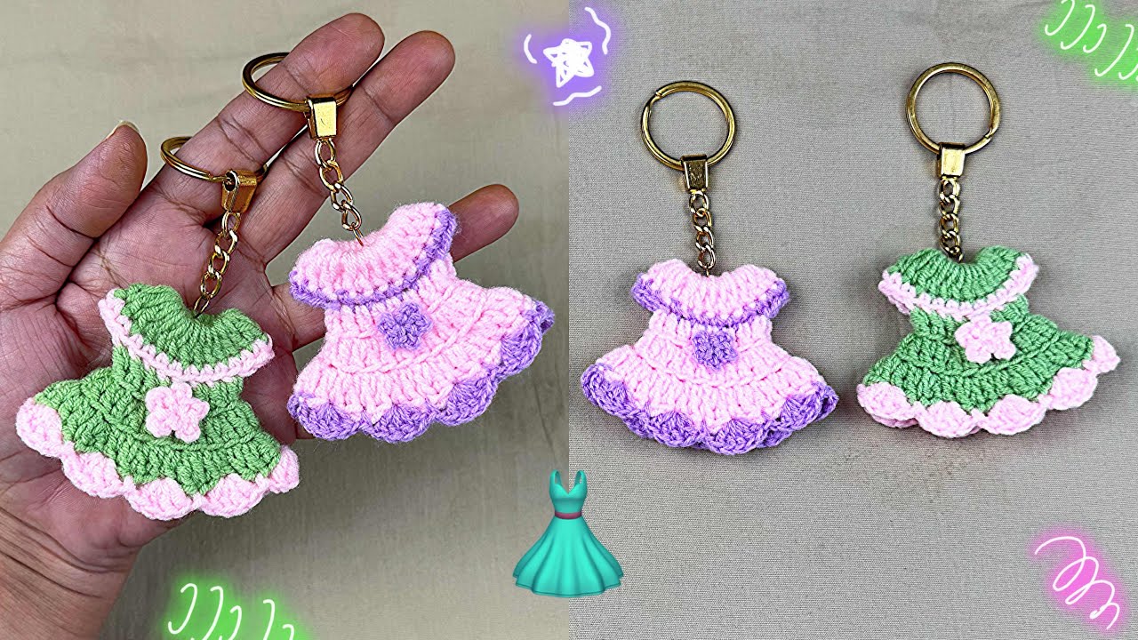 Crochet Mini Dress | crochet keychain 👗