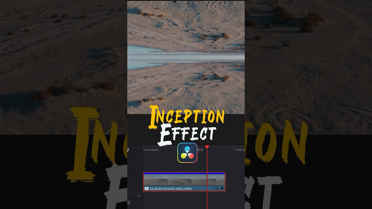 Эффект зеркала Inception в DaVinci Resolve
