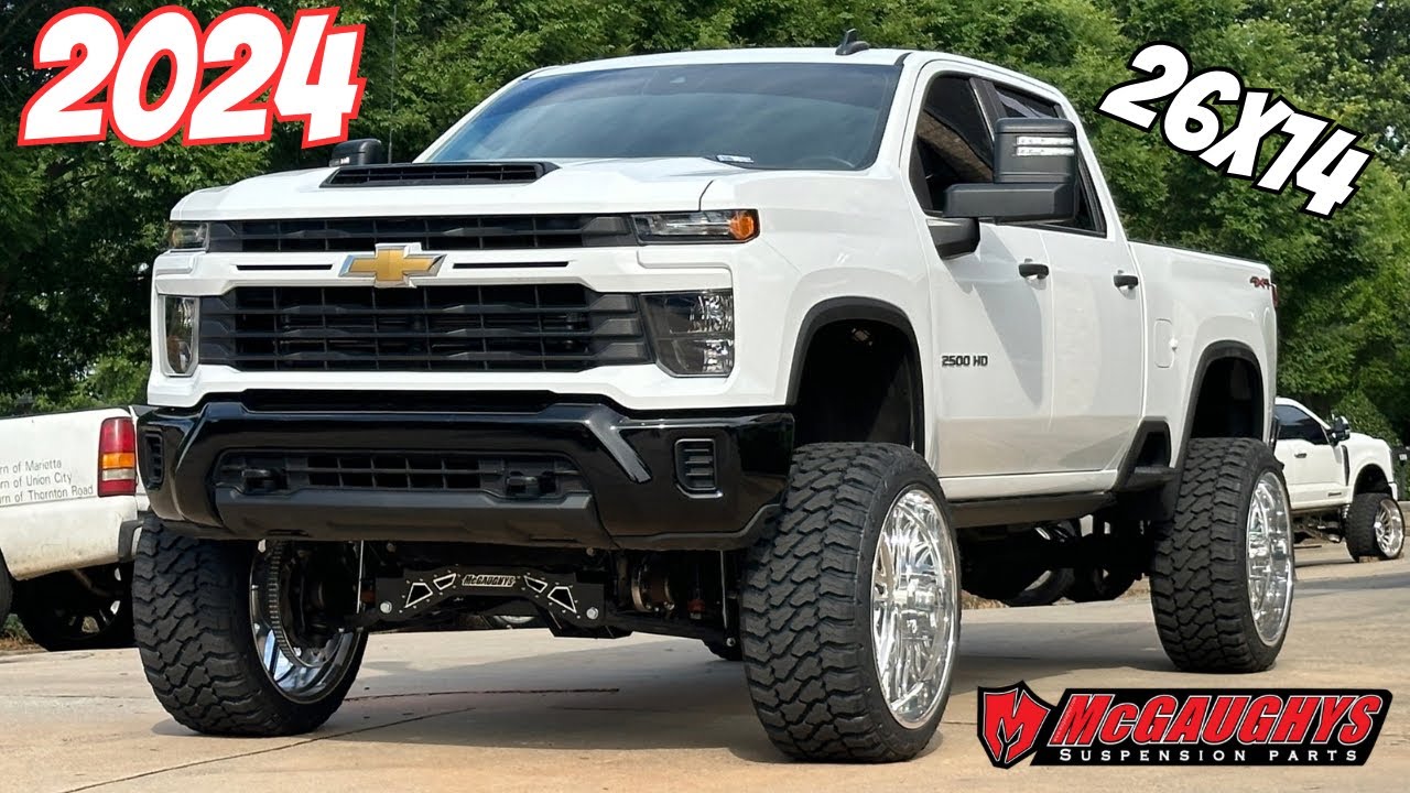 ** 2024 Chevy Silverado 2500 on a McGaughys lift kit and 26x14s **