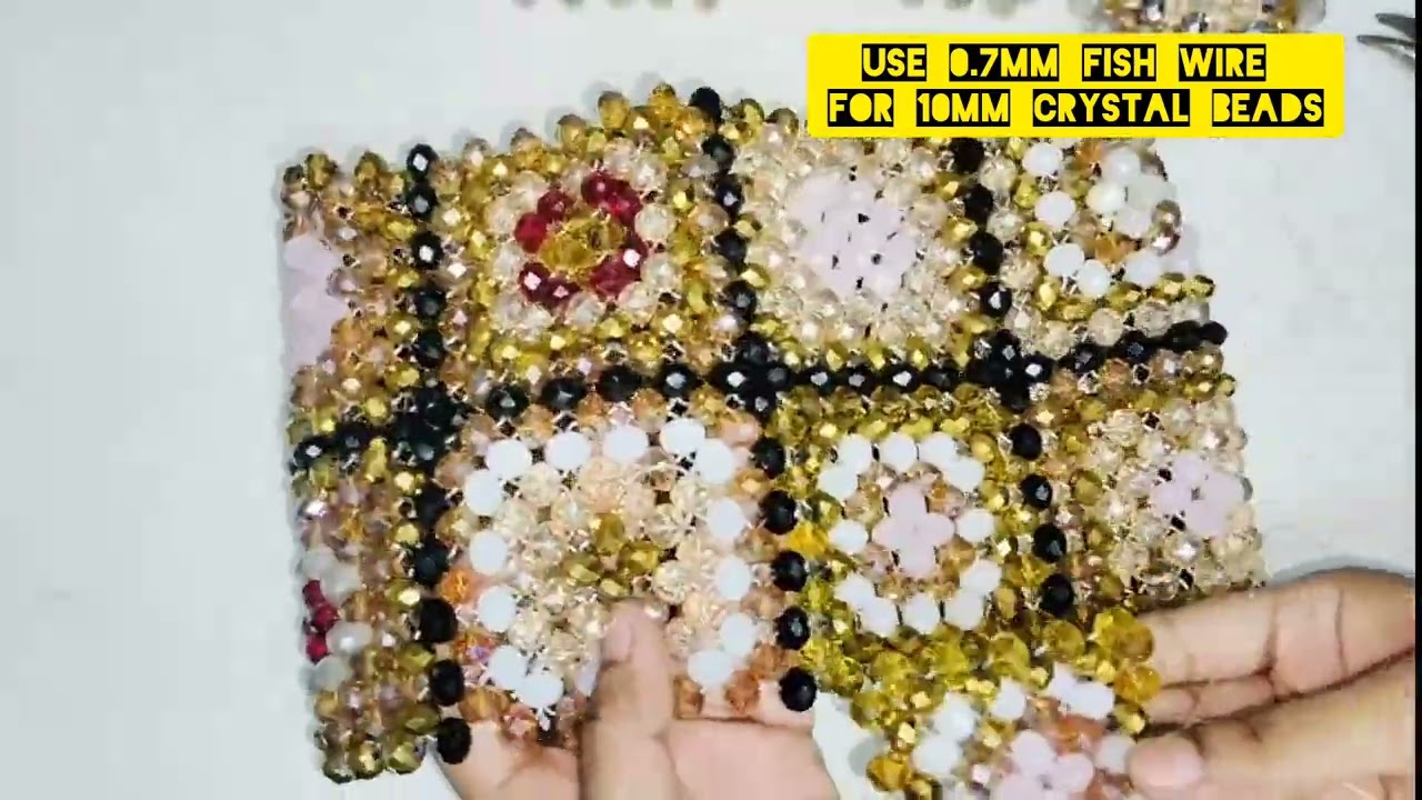 Attaching beaded Granny Squares | Beaded Granny Square Bag DIY #beaded #beadedbag #crystalbag