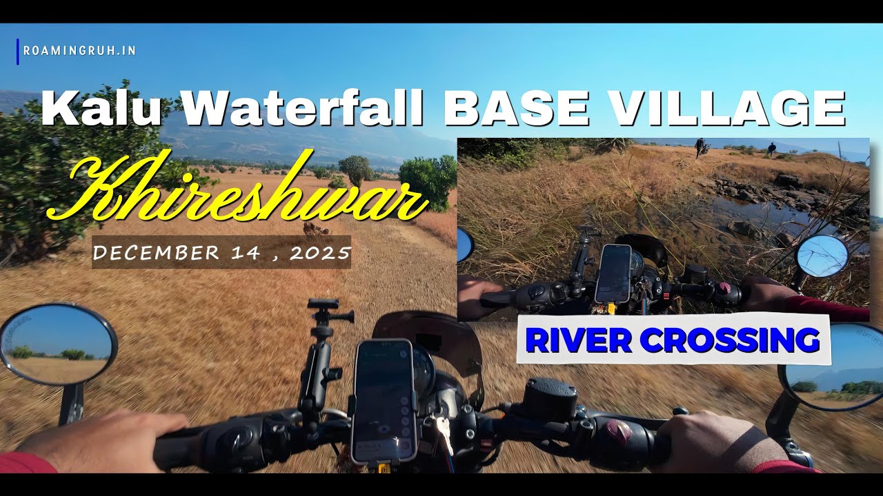RIVER CROSSING on Hunter 350! | Kalu Waterfall Base Village | Khireshwar | ROAMINGRUH.IN