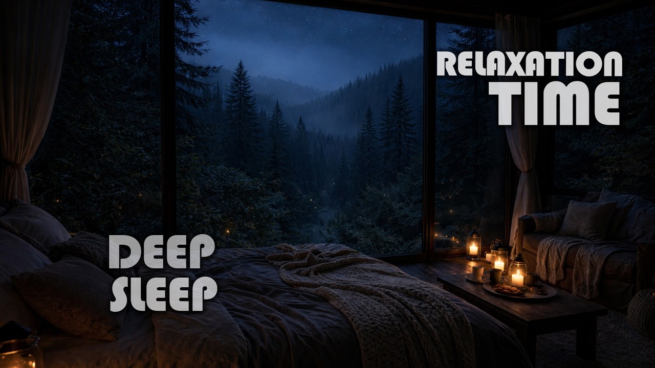 Cozy Home with Forest View During Heavy Rain at Night 🌧️🌲 | Fast Sleep Rain Ambience