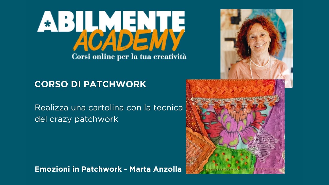 Crazy Patchwork Cartolina Tessile
