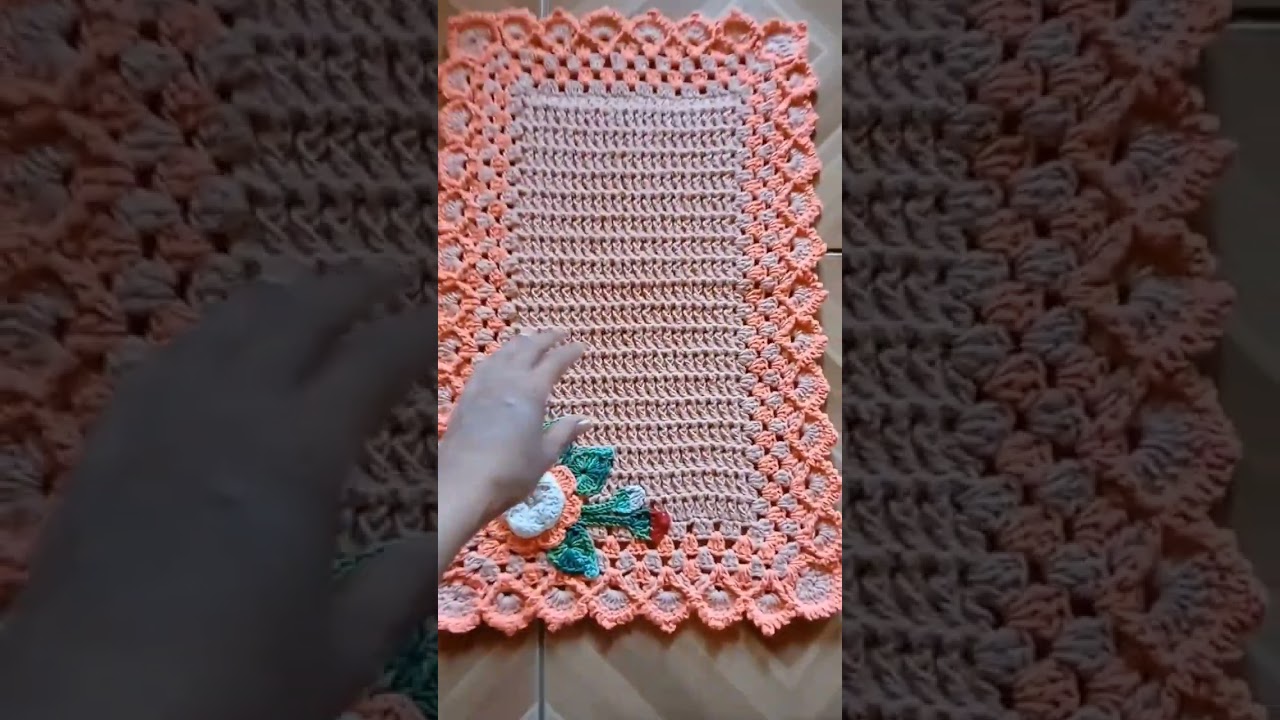 Tapete de croch&ecirc; retangular 🧶❤️