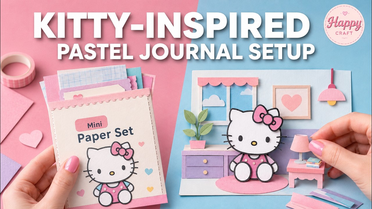 DIY Hello Kitty Quiet Book 🎀 Making a Blind Bag & Paper Doll (Relaxing ASMR)