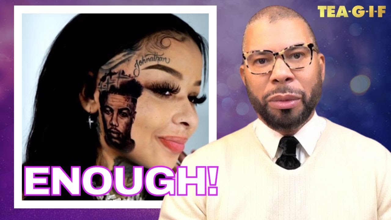 Chrisean Rock Struts New Face Tattoo Of Blueface | TEA-G-I-F