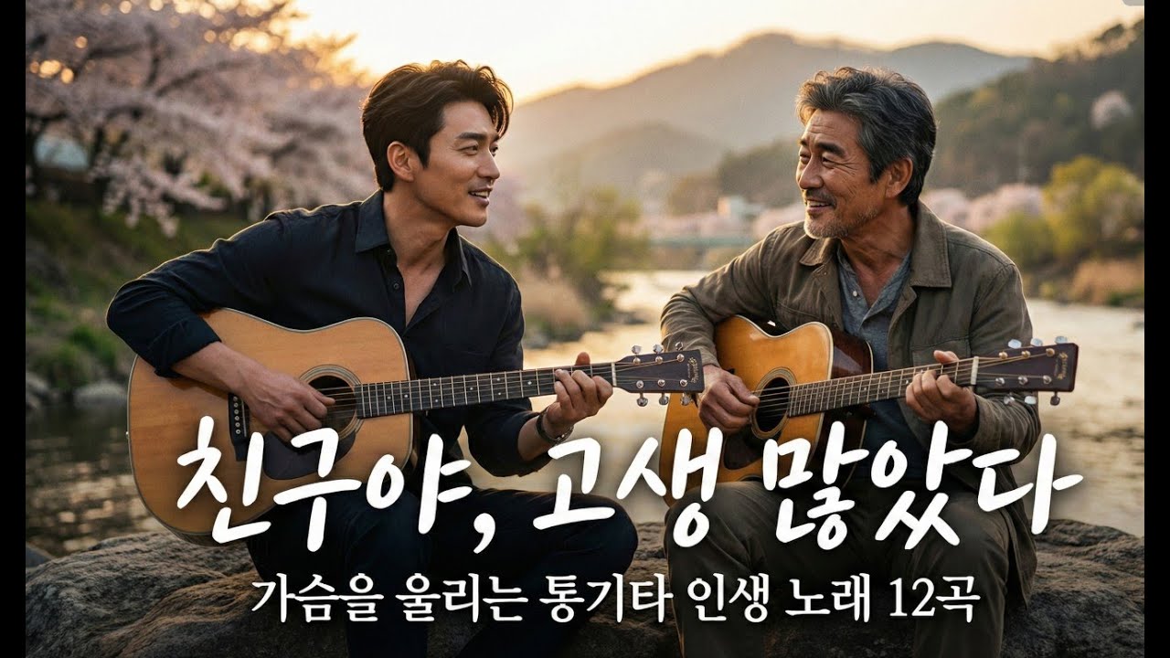 [AI Playlist] 가슴 뭉클한 통기타 노래 모음 🎸친구, 인생, 그리고 위로 | 4050 중년 감성 힐링 플레이리스트 #통기타 #중년감성 #힐링음악 #인생노래 #SunoAI