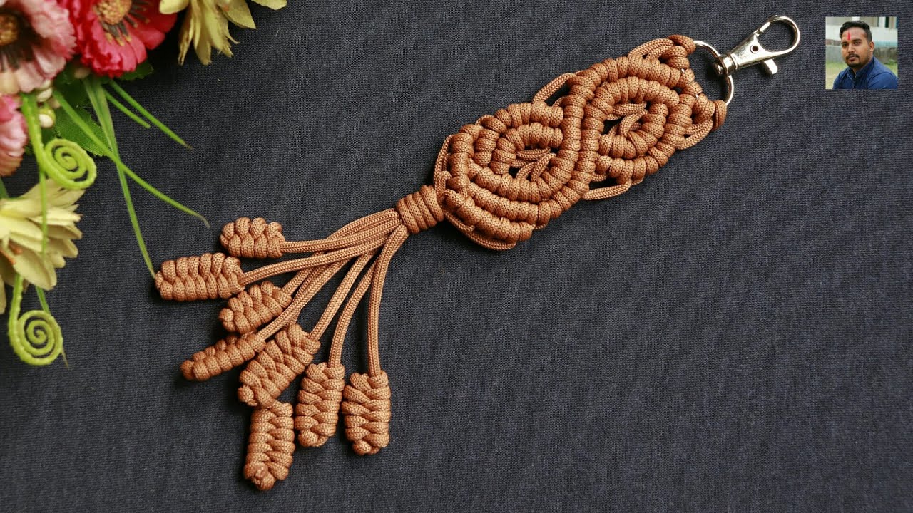 Macrame Paracord Lanyard Keychain Tutorial for BEGINNERS! | DIY Macrame keychain Handmade #18