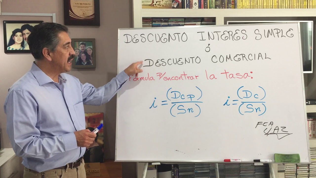 Fórmula de Tasa en Descuento Comercial  o Descuento a Interés Simple