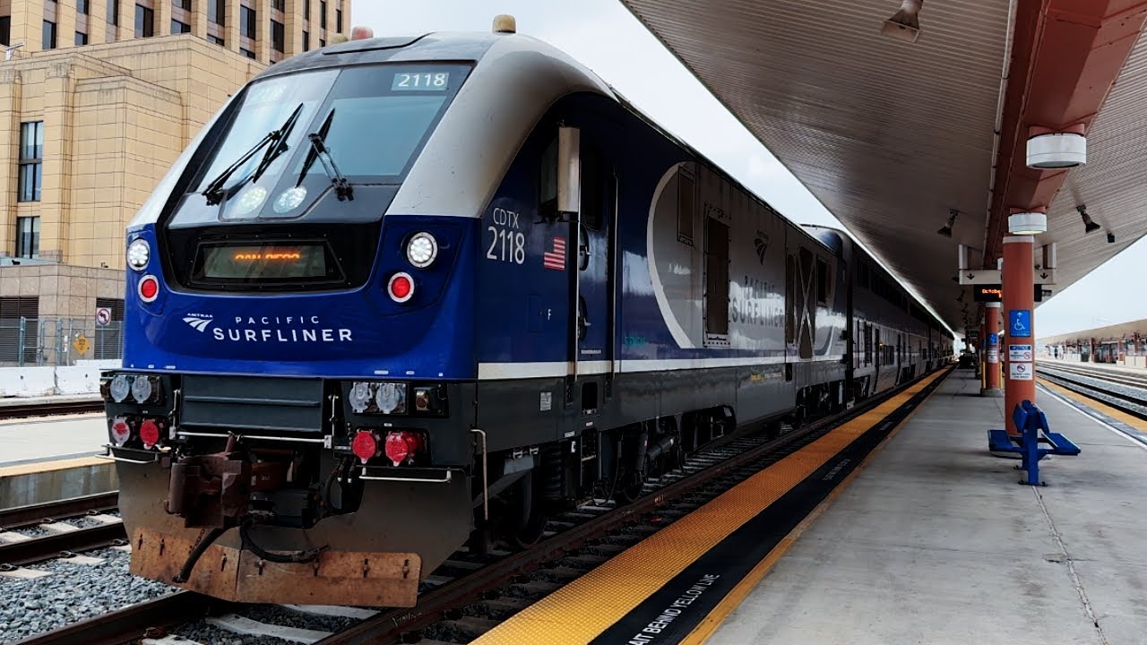 Amtrak Trains. Union Station Los Angeles