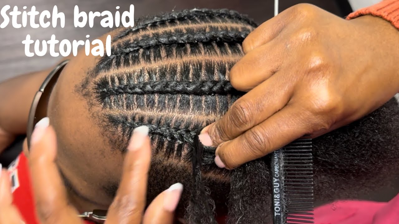 How to: stitch braids on a man with thick hair