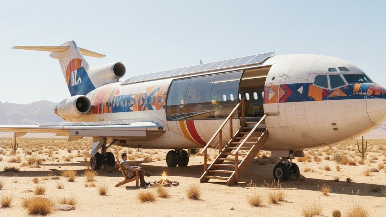 I Turned an Abandoned Airplane Into a Hidden Off-Grid Home !