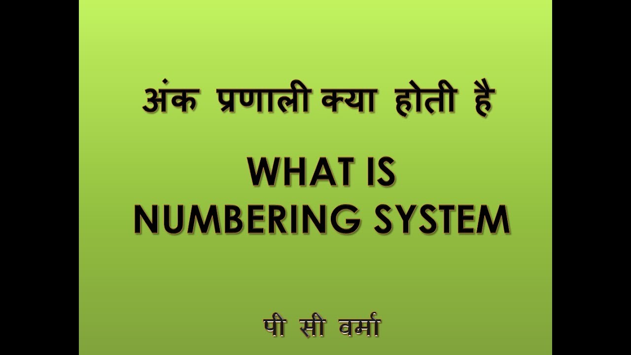 WHAT IS NUMBERING SYSTEM IN HINDI अंक प्रणाली क्‍या होती है P C VERMA ✅
