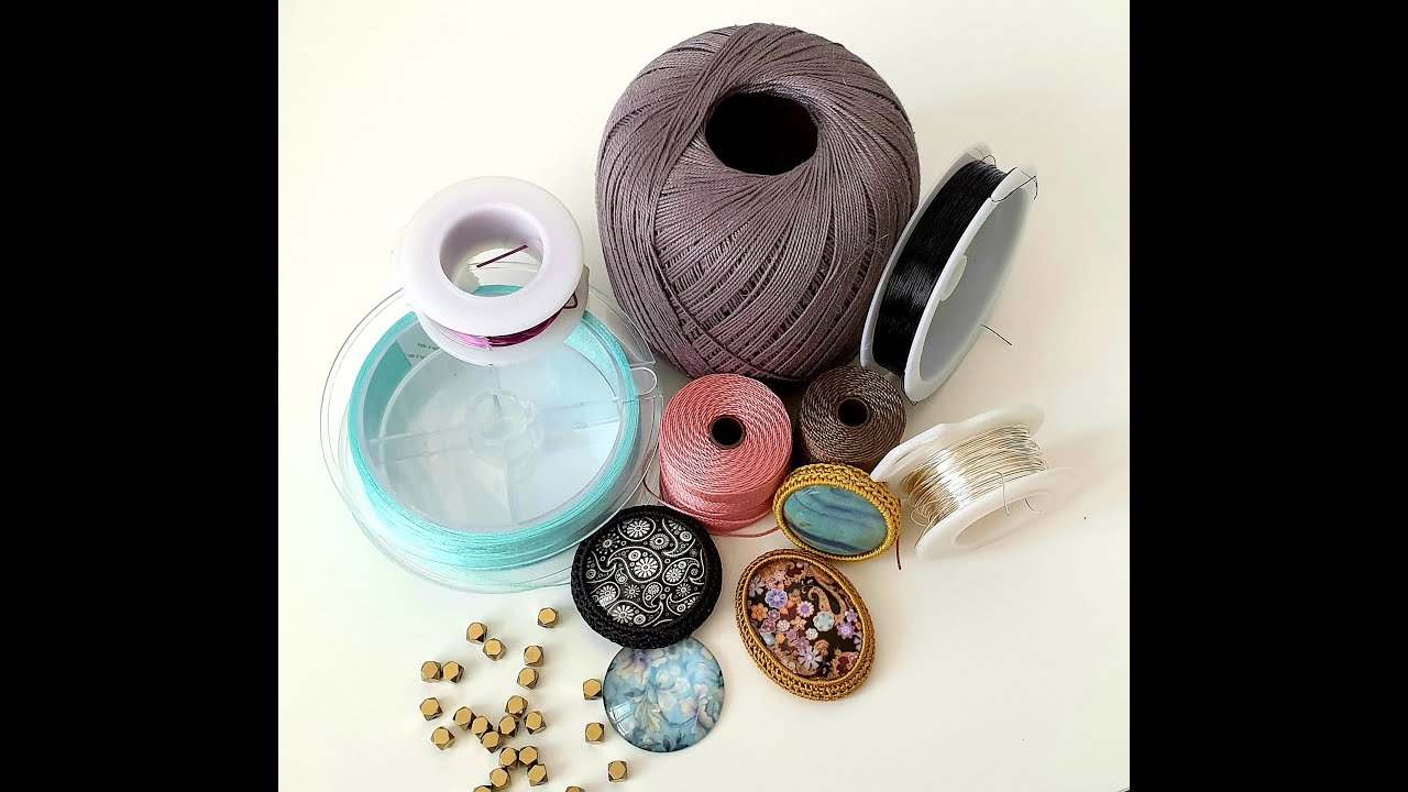 Как обвязать камень крючком . мастер класс № 1 . How to crochet cabochons