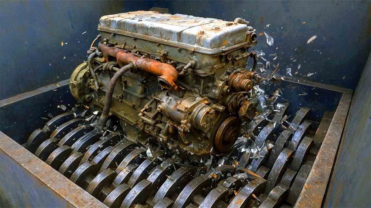 Industrial Shredder VS Heavy Engine And Metal Scraps | Extreme Test - Shredder Destroys Everything