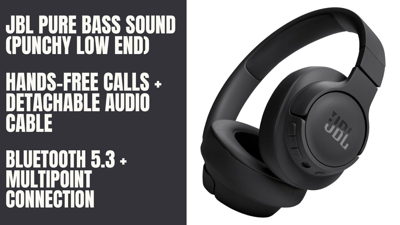 Беспроводные наушники JBL Tune 720BT | Чистые басы, Bluetooth 5.3 и 76 часов работы от батареи - ...