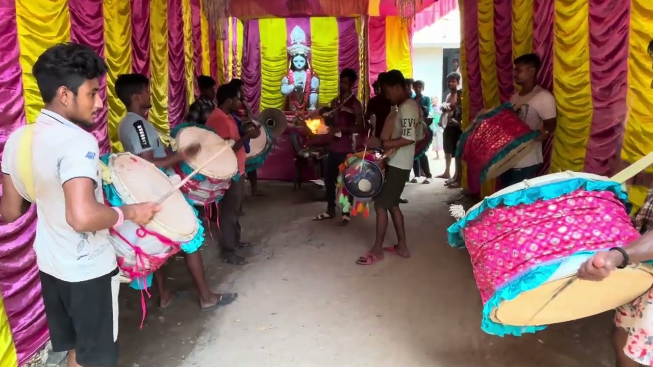 Tuta Jai raja ji palang sagwan k 🤩  tara Maa dhol Tasha party ❤️ shantipur holi uthsab 🤩🤩🤩#shantipur