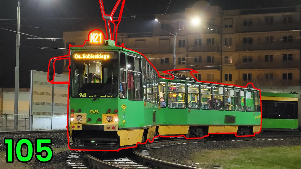 KONSTAL 105NaDK NOCĄ - 97+98 - III FOTONOCKA TRAMWAJOWA SLONICZEJA