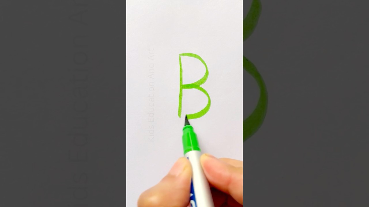 Draw a dinosaur with letter B | easy drawing for kids #stepbystep #simpledrawing #kidsart #kidsvideo