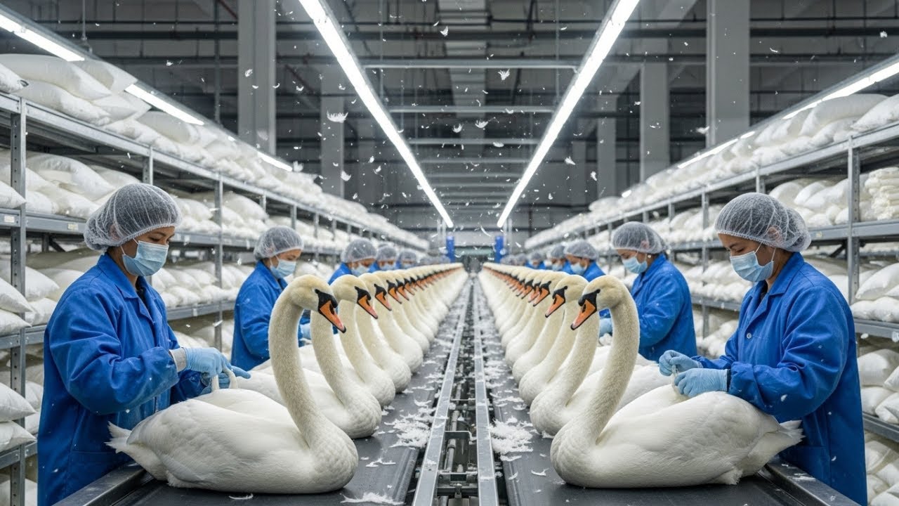Inside the Swan Plume Factory🦢 — How Rare Feathers Become Luxury Fashion Worth Millions Full Process