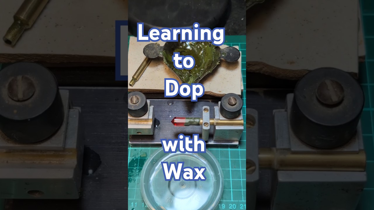Transferring Gems from Dop to Dop with Wax, Scary Rabbits 🫣🫣🫣 #lapidary #faceting #gemstone #rocks