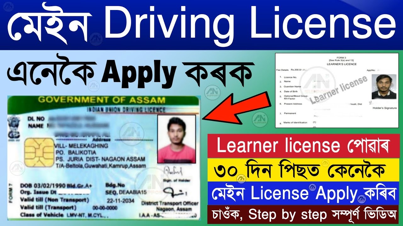 Main Driving License apply online assam/ how to apply for driving license online/Assam after 30 days