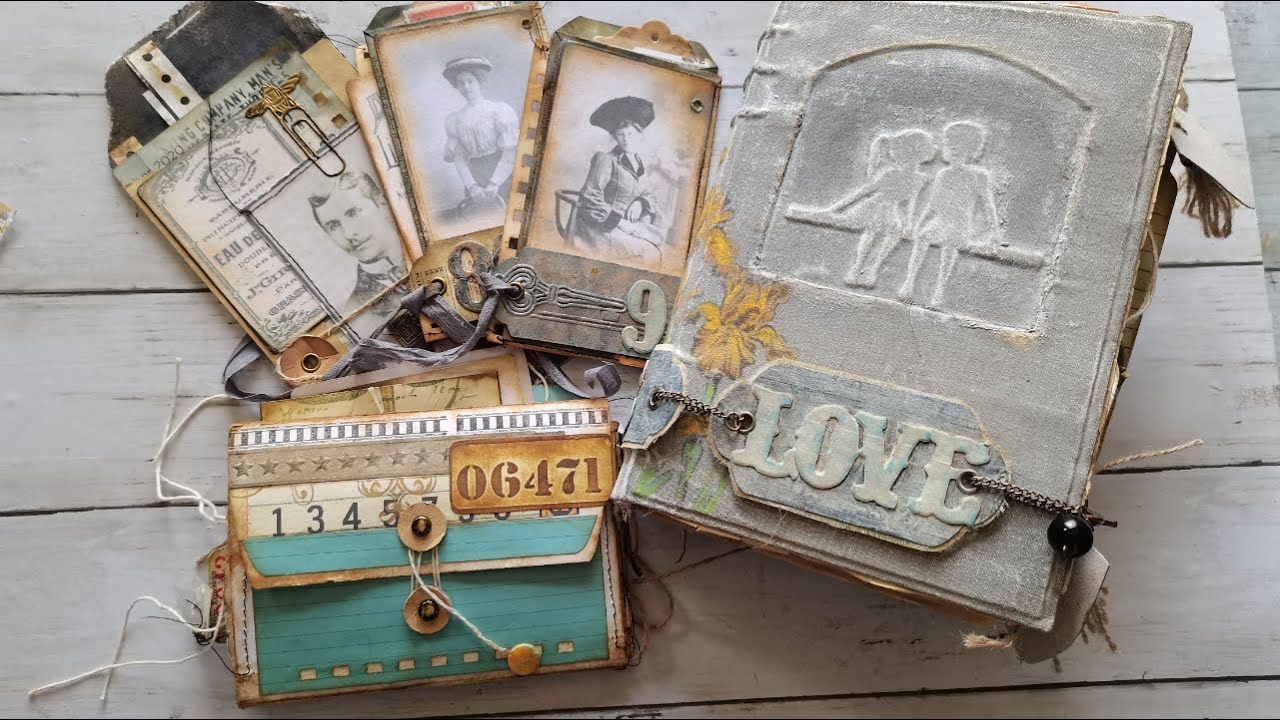 Vintage journal and mini flip book