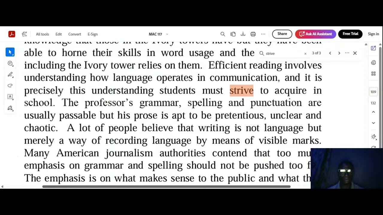 MAC117 (Writing for the Mass Media I) MARATHON READING