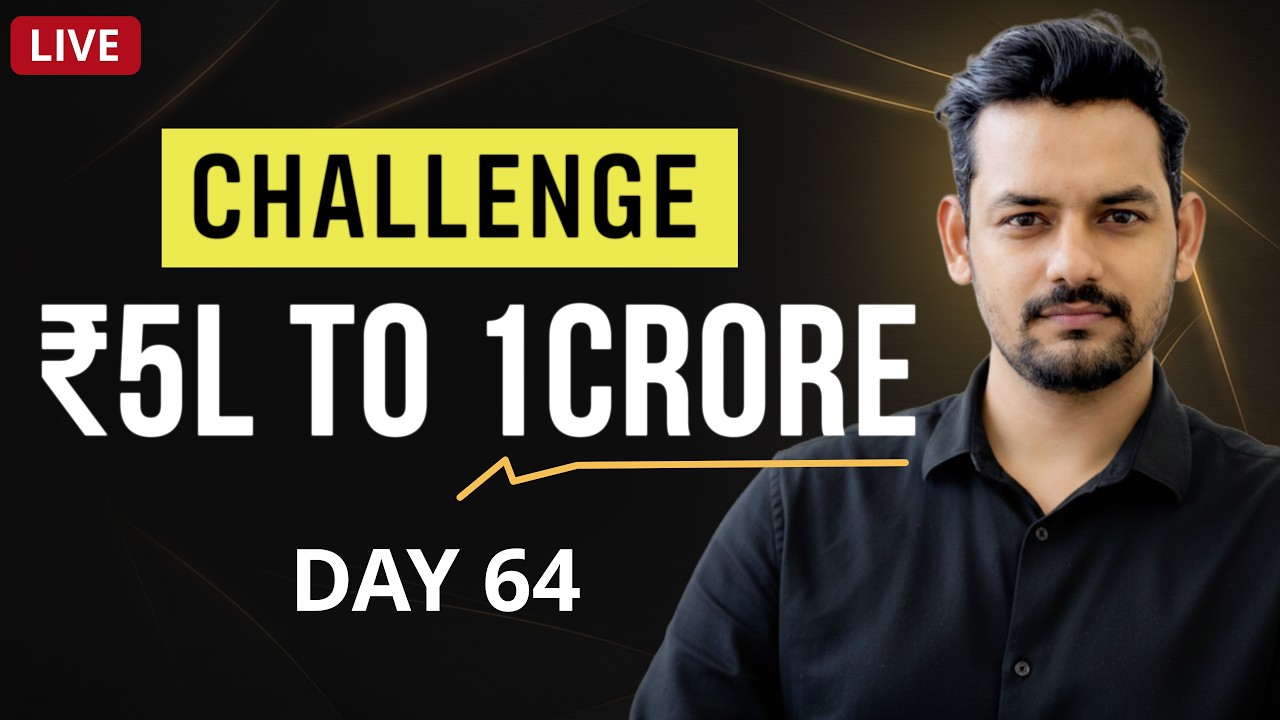 🔴 LIVE |  ₹5L to 1Cr Stock Market Challenge (Swing Trading) | P&L +56,118