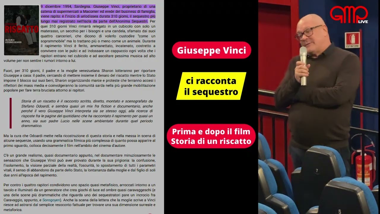Giuseppe Vinci ci racconta il suo sequestro di persona (prima e dopo il film Storia di un riscatto)
