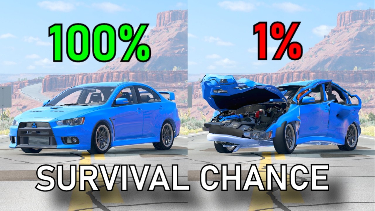 Realistic Survival Chance Crashes #97 (With Dummies) | BeamNG.drive