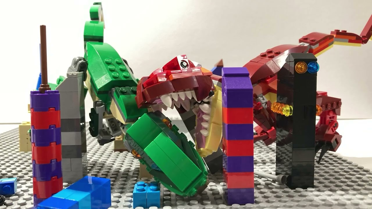 Lego Dinosaur battle stop motion (story) 