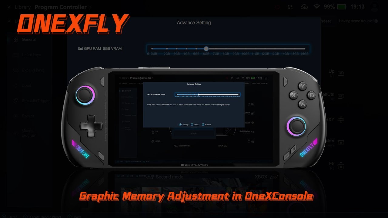ONEXFLY: Graphic Memory Adjustment in OneXConsole!