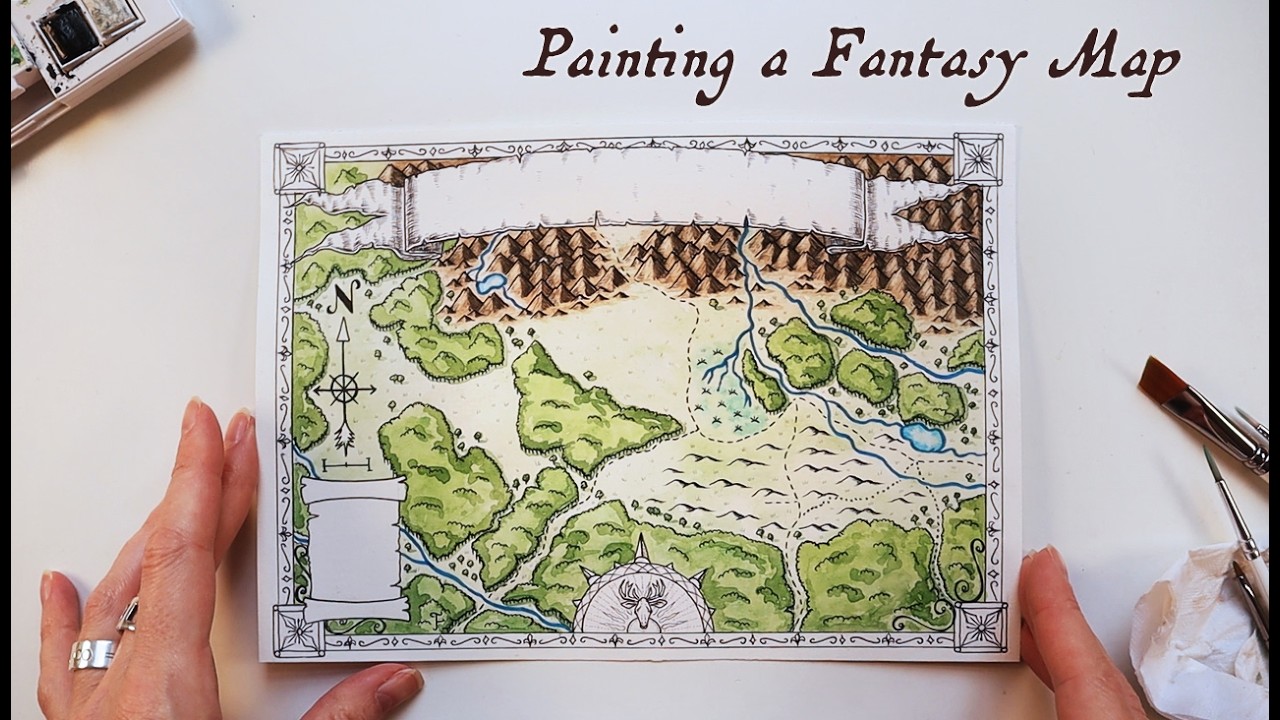 Fantasy Worldbuilding and Maps – Creating a Map of Buckwild using Watercolours