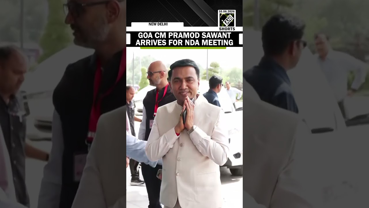 Goa CM Pramod Sawant Reaches Bharat Mandapam for NDA Leaders' Meeting