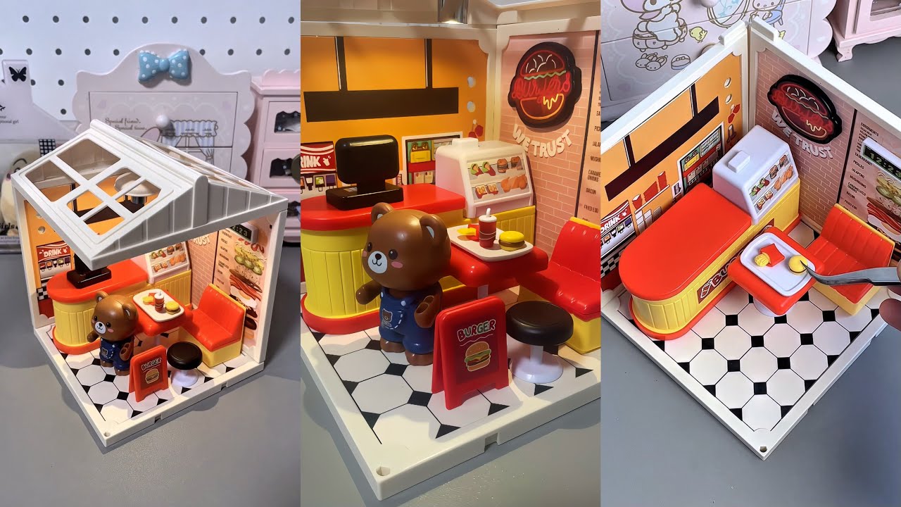 🍟TOY ASMR 🏠 Immersive Assembly: Mini Burger & Fried Chicken Shop Building Blocks