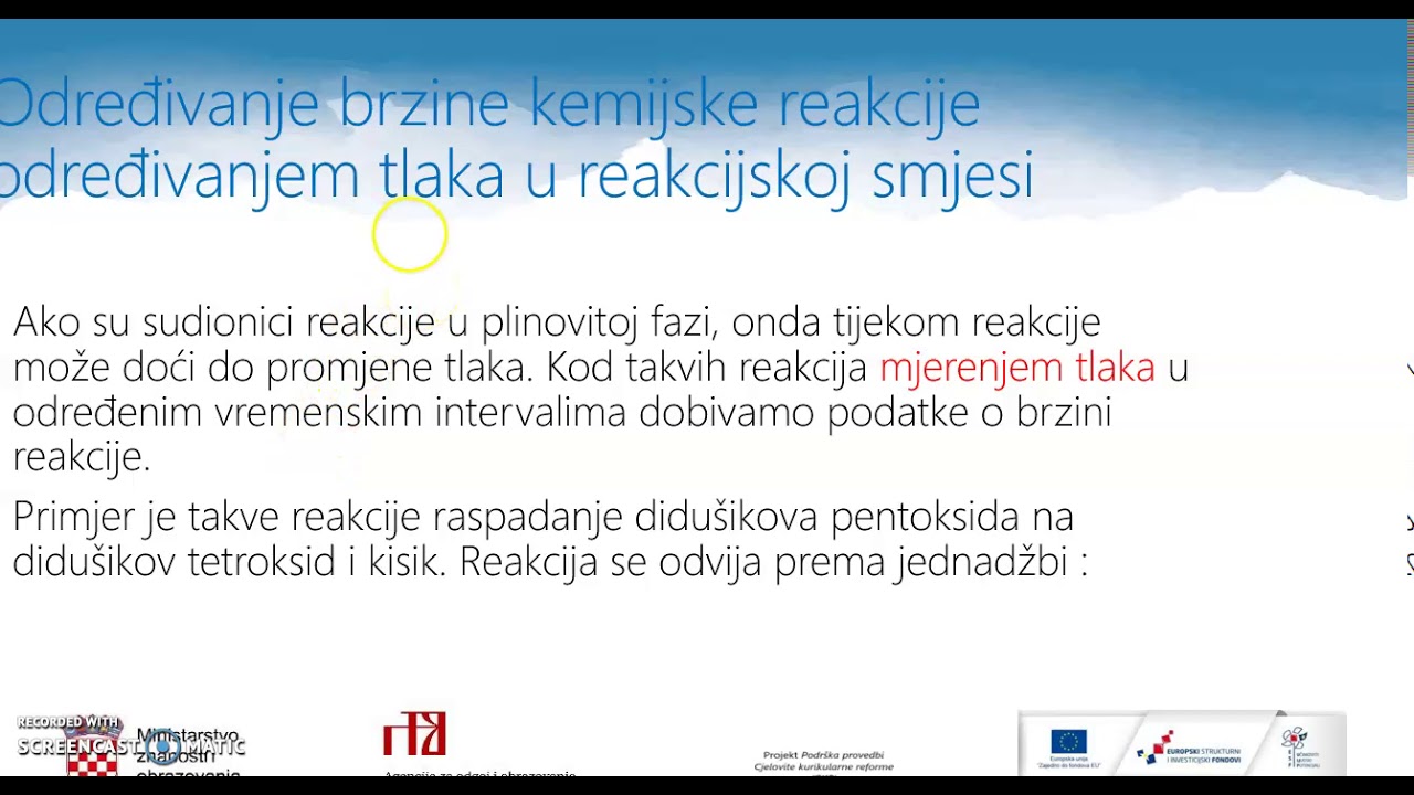 Kemija 2.r SŠ - Brzina kemijske reakcije